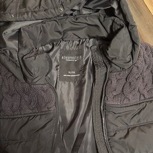 Aeropostale Women's Gray Hooded Vest